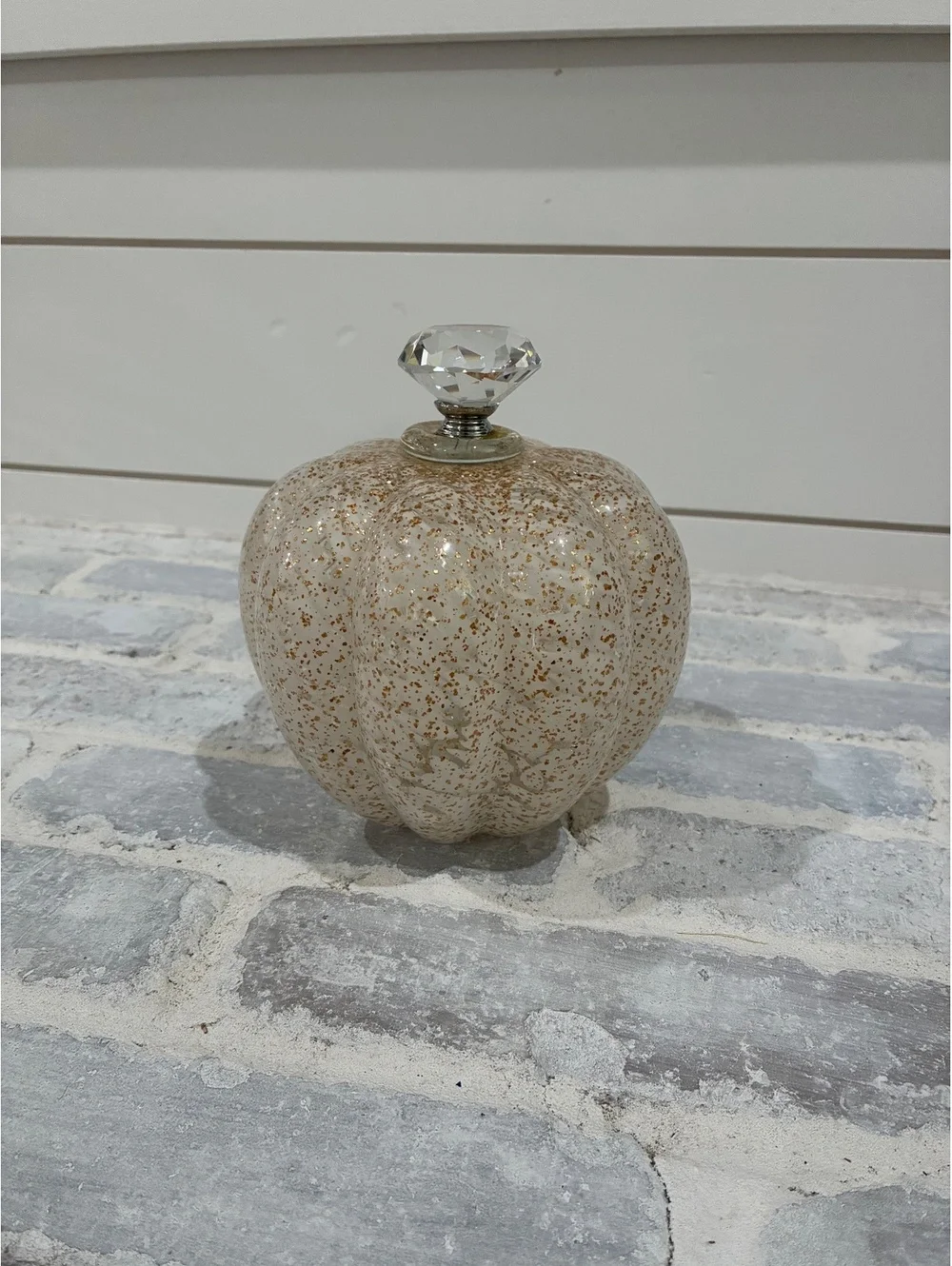 Decorative Light-Up Pumpkin with Crystal-Style Knob